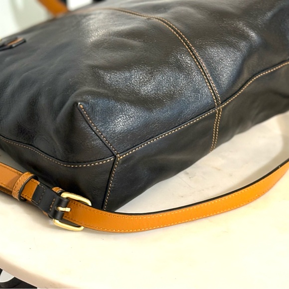 Vera Bradley Black and Brown Leather Tote - Picture 9 of 10